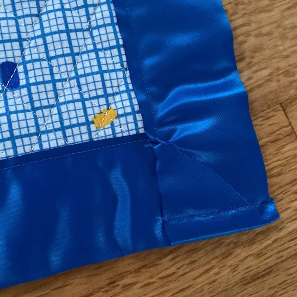 Teddy Bear Train Handmade‎ Quilt Satin Edges Baby Blanket Quilted Bear Nursery